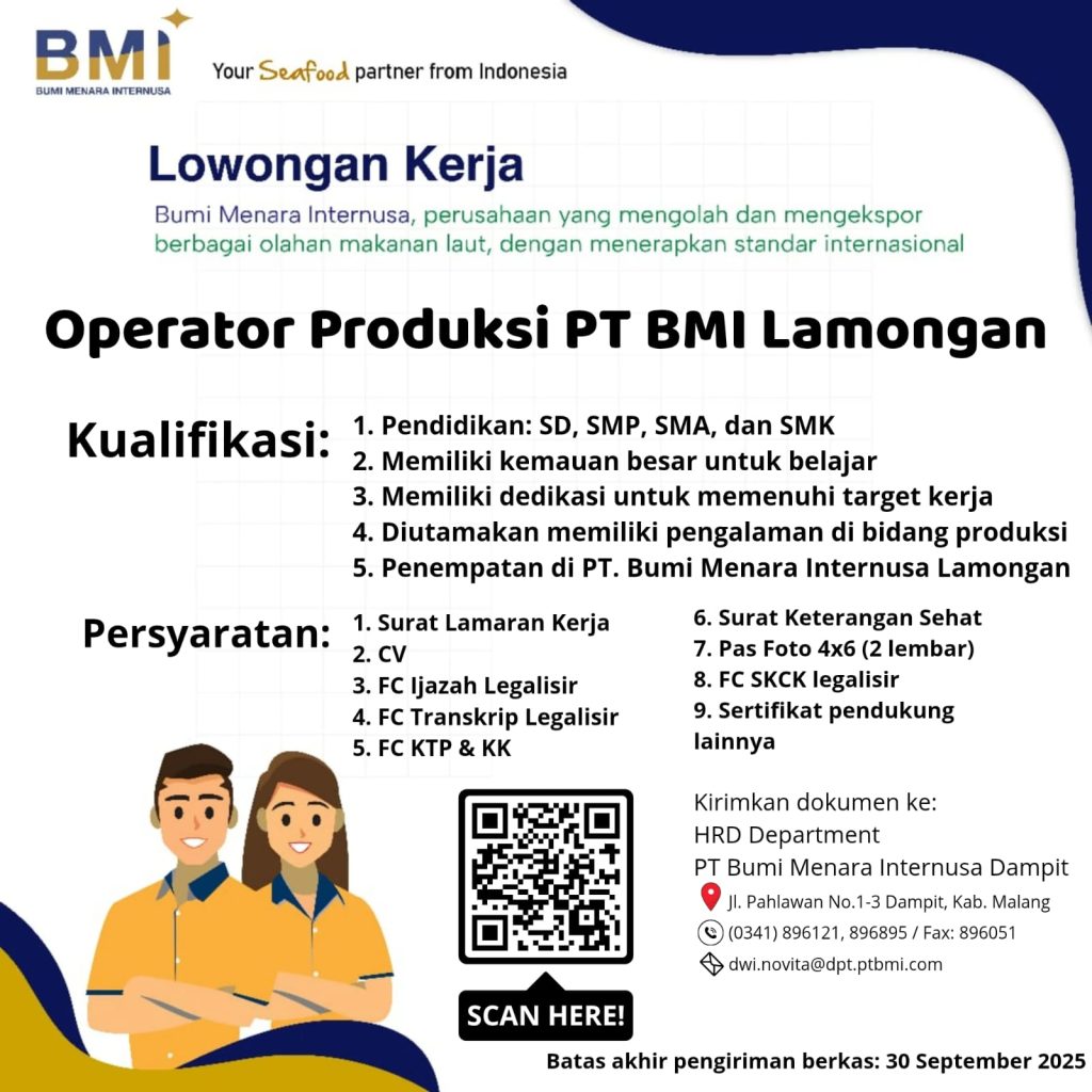 Lowongan kerja PT. BMI Lamongan