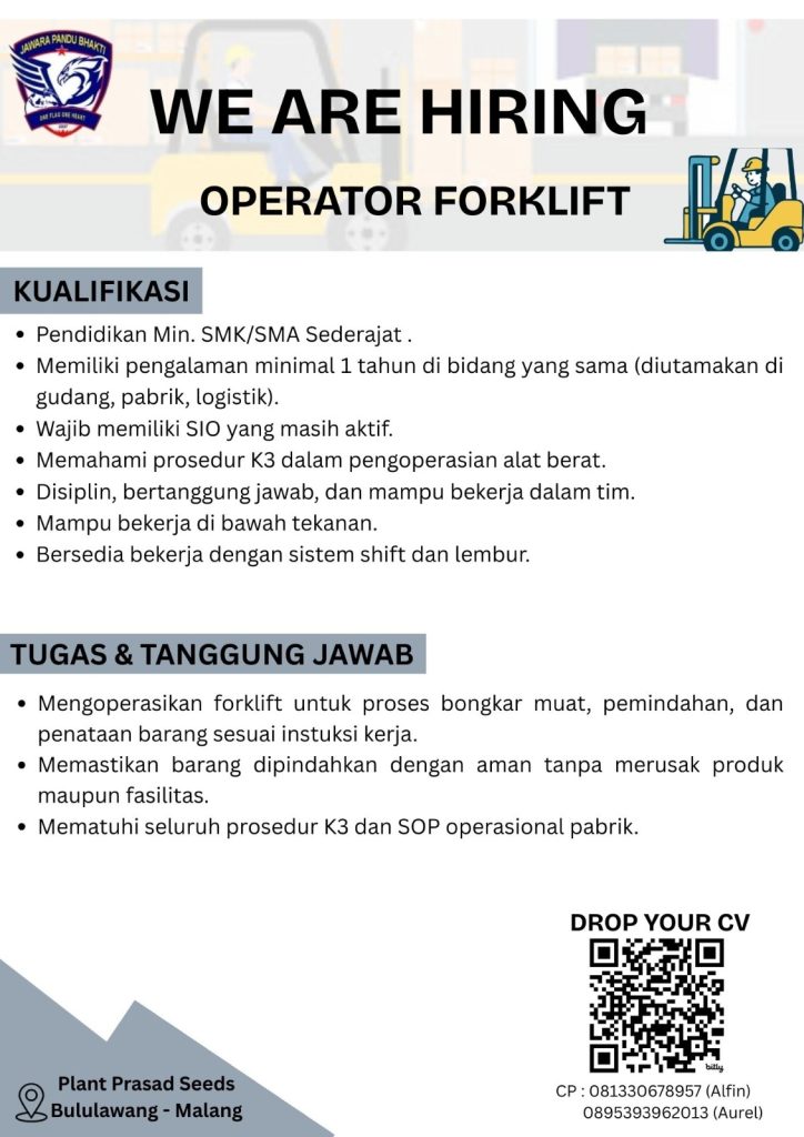 Lowongan Operator Forklift