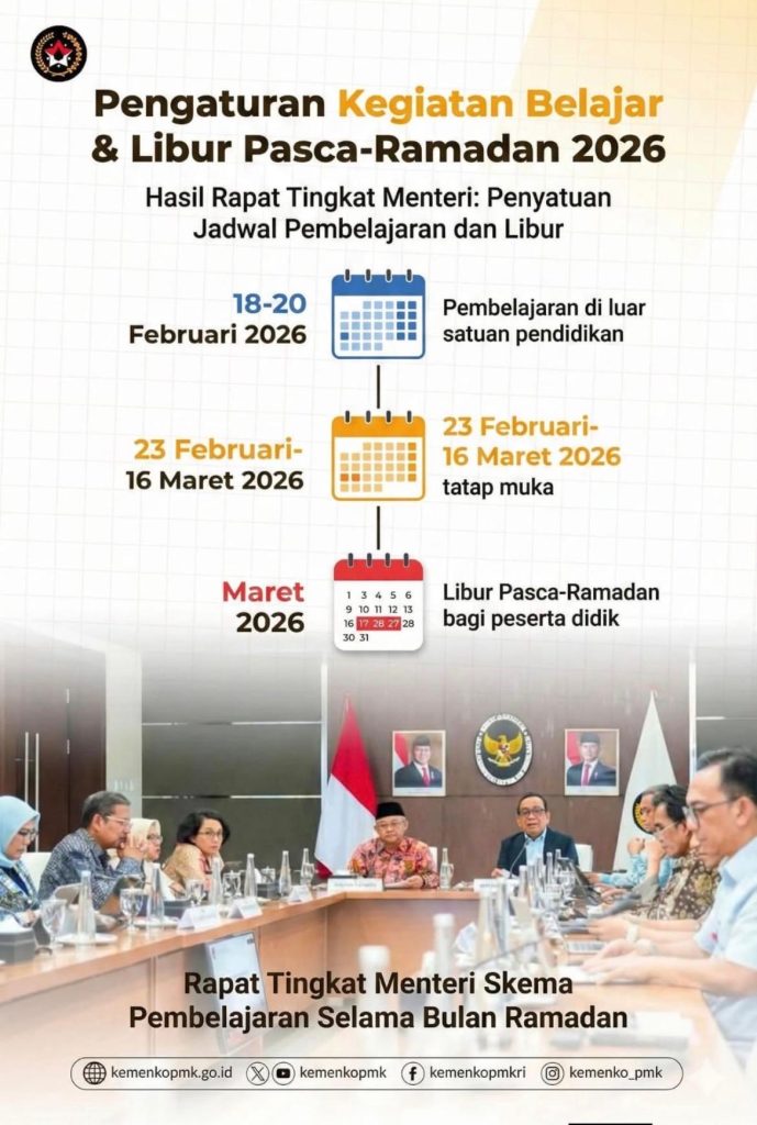 Pengaturan kegiatan belajar dan libur pasca Ramadan 2026
