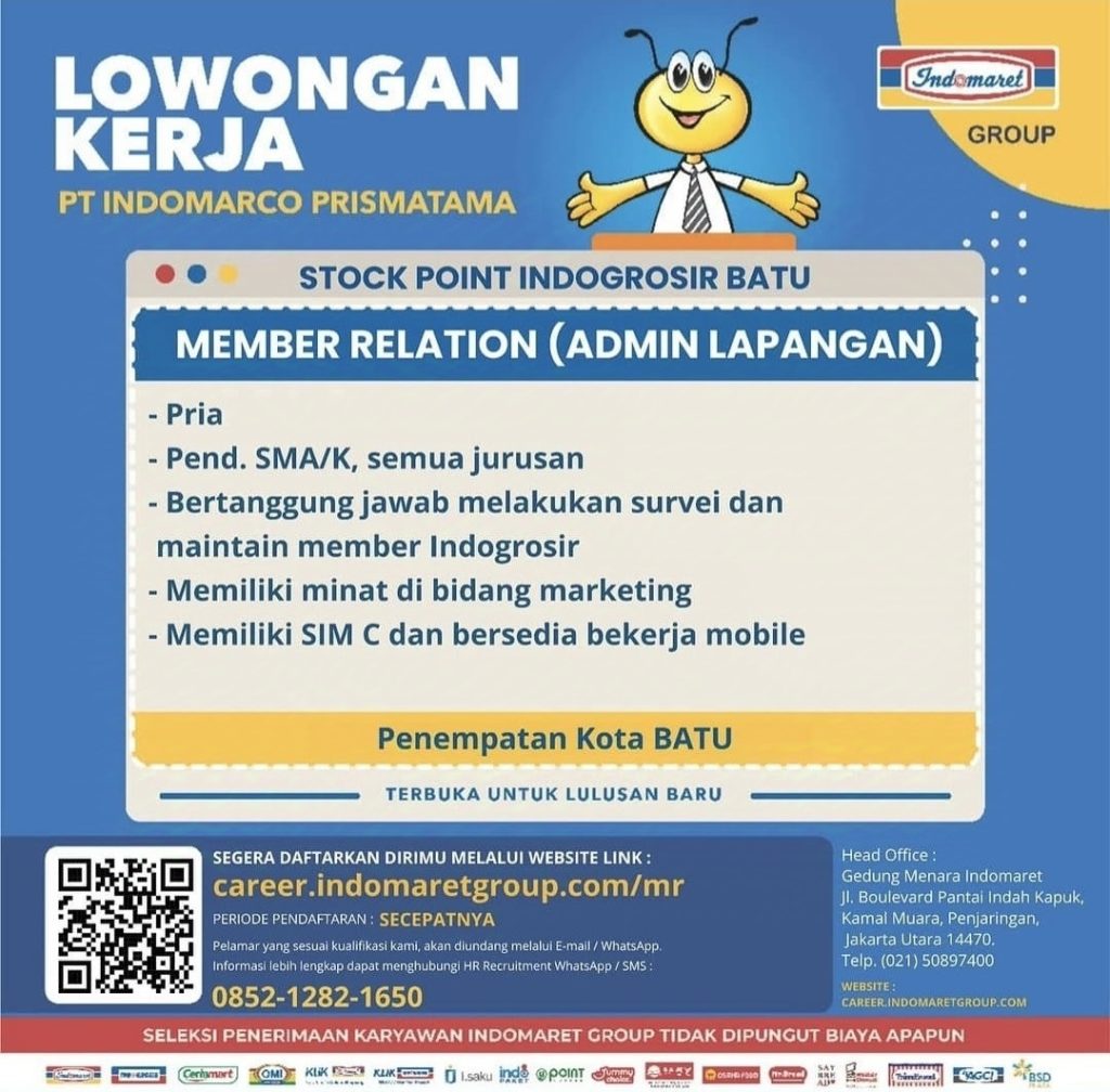 Lowongan Admin Lapangan Indogrosir Batu