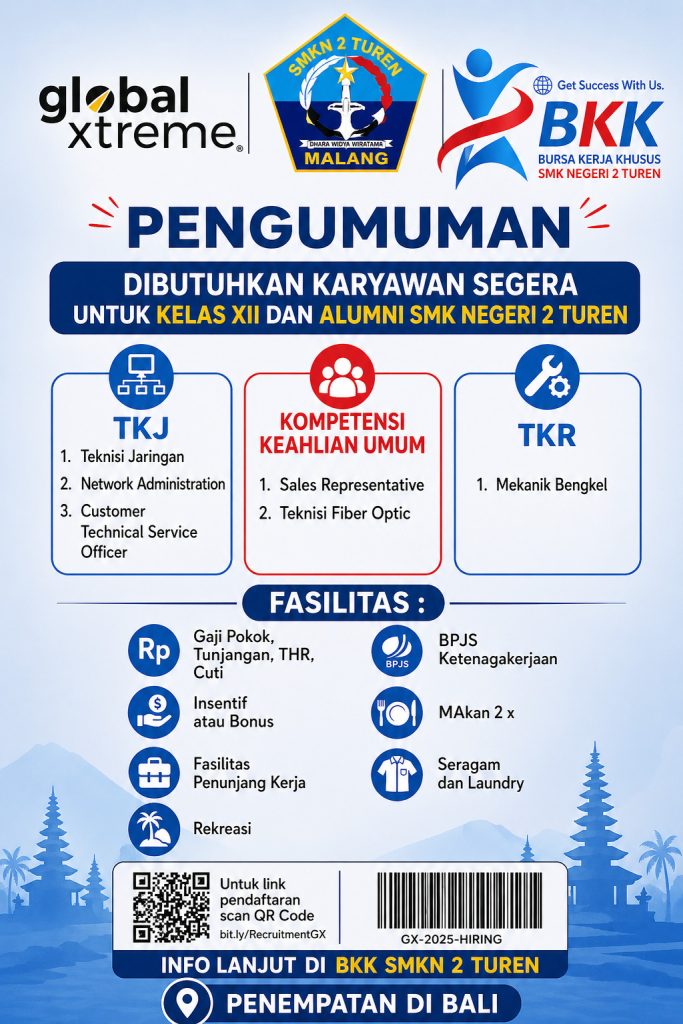 BKK-Lowongan untuk Kelas XII dan Alumni SMKN 2 Turen