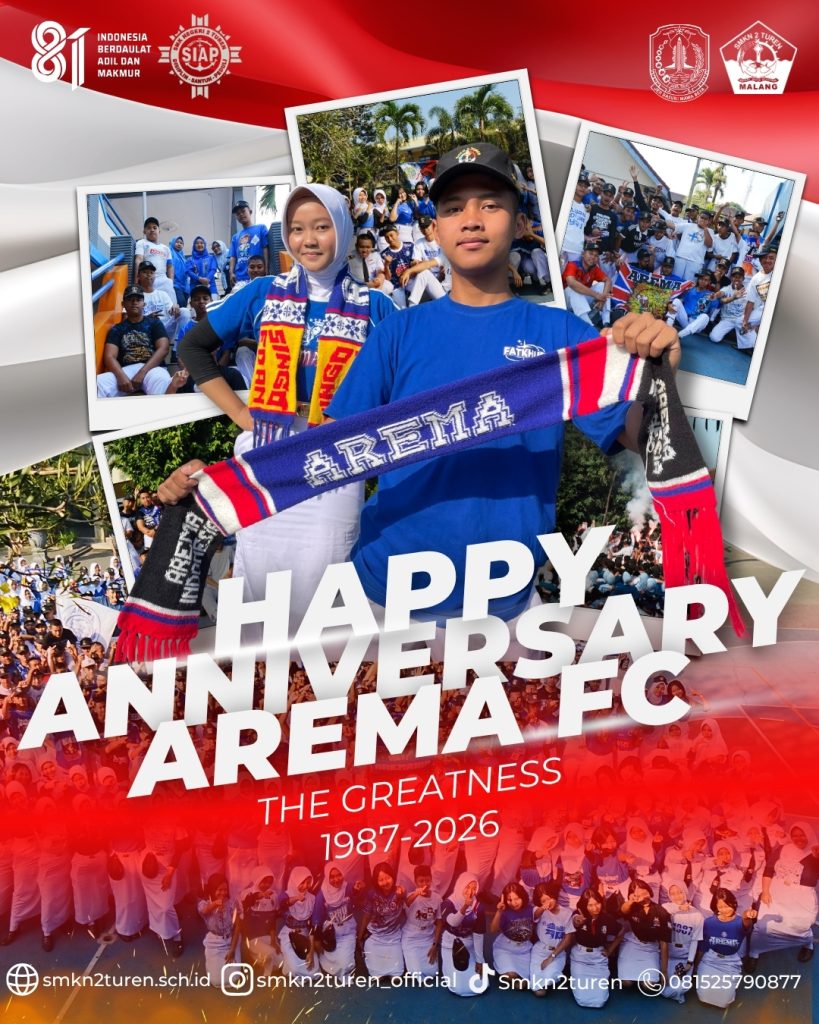 Gelorakan Semangat Kebanggaan Malang, SMKN 2 Turen Rayakan HUT ke-39 Arema FC “TH39REATNESS”