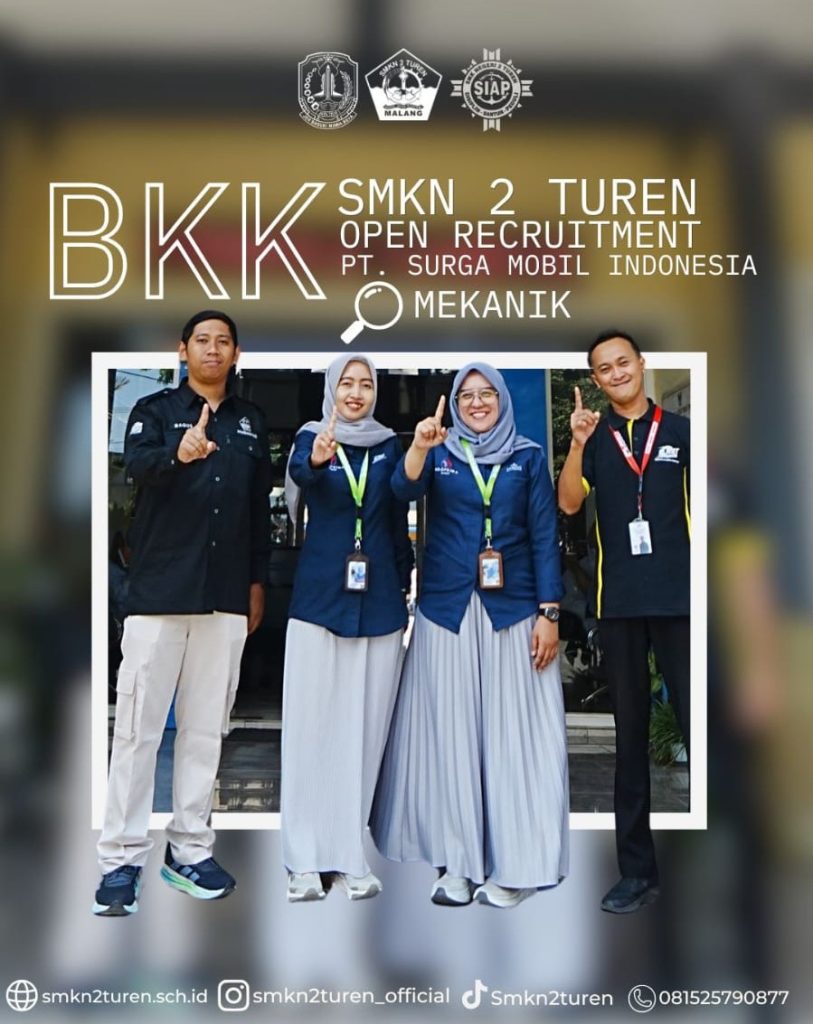 Gandeng PT Surga Mobil Indonesia (Mobeng), SMKN 2 Turen Gelar Rekrutmen Mekanik Bagi Alumni TKR