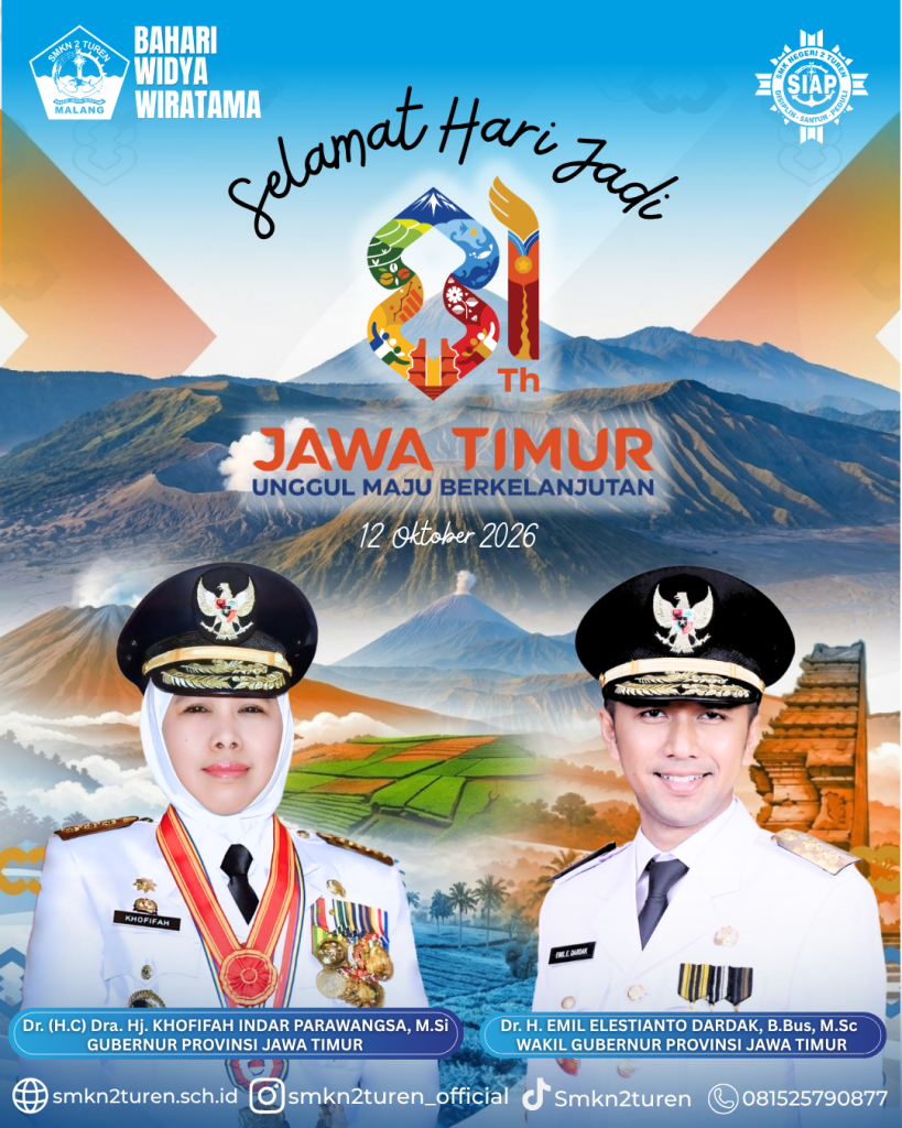 Selamat Hari Jadi ke-81 Provinsi Jawa Timur: SMKN 2 Turen Gelar Upacara Bendera Usung Semangat “Unggul, Maju, Berkelanjutan”